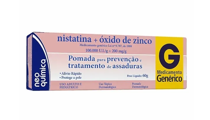 Nistatina +Oxido Zinco Pomada 60g Neoquímica Genérico 