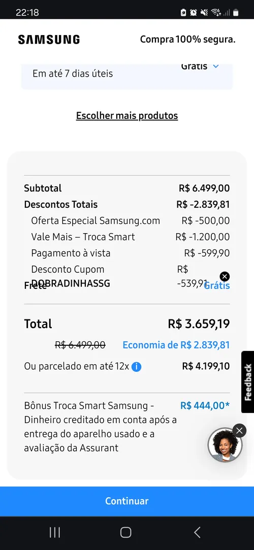 Imagem na descrição da promoção