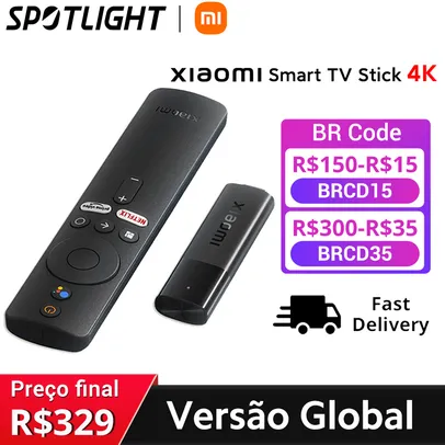 [Estreia mundial] Versão global Xiaomi Mi TV Stick 4K Android 11 BT5.0 TV Dongle Portátil Streaming Media Multi idioma - AliExpress 