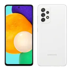 Galaxy A52, Branco, Tela de 6.5", 4G+Wi-Fi+NFC, And. 11, Câm. Tras. de 64+12+5+5MP, Frontal de 32MP, 128GB R$1.709