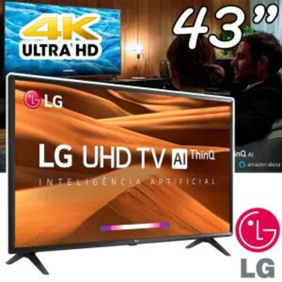 Smart TV Tela Led 43" LG 43UM7300 Ultra HD 4K - R$1700