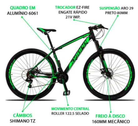 Bicicleta Aro 29 Dropp Z3 21V Câmbios Shimano Freio A Disco Mecânico 