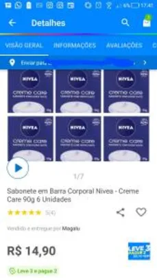 Sabonete Nivea -6x 90g - leve 3 pague 2,