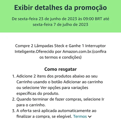 Imagem na descrição da promoção