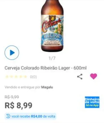 [Magalupay = R$ 5,99] Cerveja Colorado Ribeirão Lager 600mL