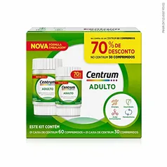 [APP] Centrum Adulto, Multivitamínico Diário, Suplemento Vitamínico com Vitamina B12, Vitamina C, Vitamina D, Vitamina E e Zinco, 90 Comprimidos