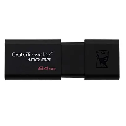 (PRIME) Pendrive Datatraveler 100G3 64Gb, Kingston, Preto