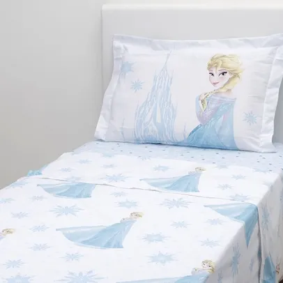 [AME R$54,99 | Super Caçador R$38,49] Jogo de Cama Solteiro Frozen 3 Peças 100 - Casa e Conforto + Disney