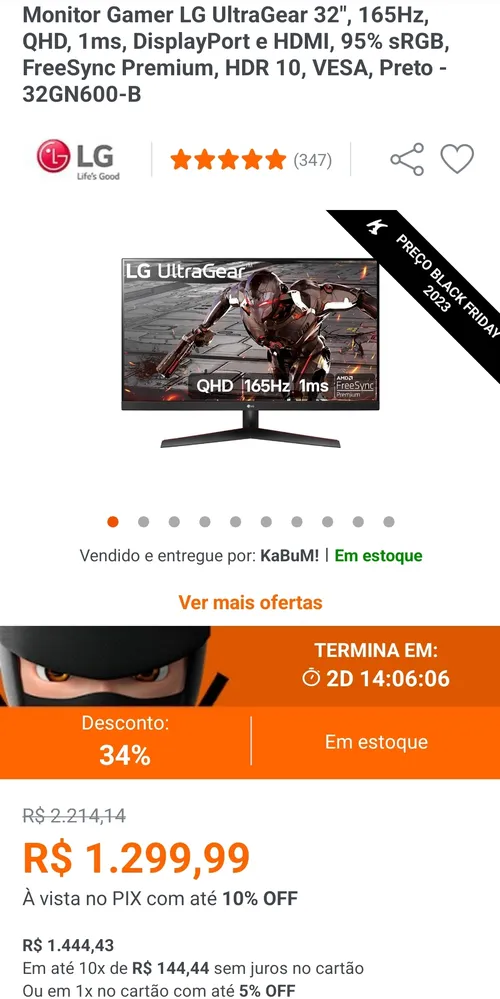 Imagem na descrição da promoção