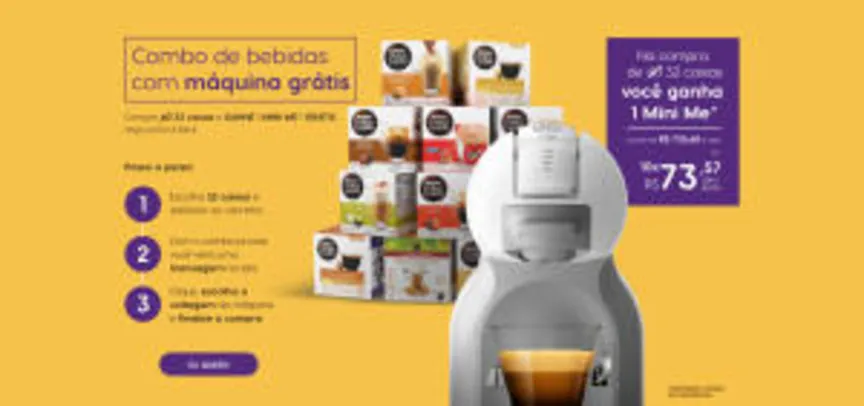 Combo Dolce Gusto Mini Me comprando 32 caixas