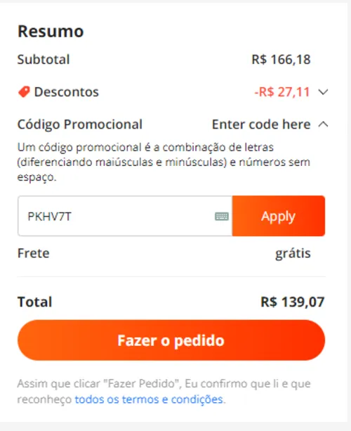 Imagem na descrição da promoção