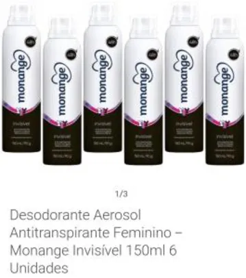 Desodorante monange feminino 6 unidades