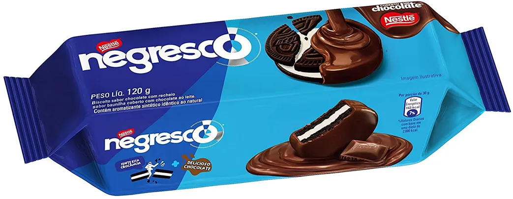 (Cashback 50%) Biscoito Rech Negresco Coberto 120g Nestle | R$ 3