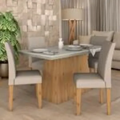 [AME R$ 427] Conjunto Sala De Jantar 4 Cadeiras Italia Cinamomo - Móveis Arapongas | R$ 712