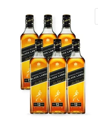 Combo Whisky Johnnie Walker Black Label 750ml - 6 Unidades