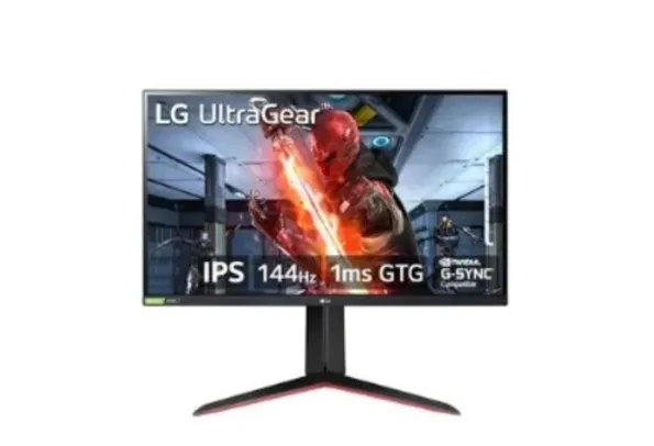 Monitor Gamer LG UltraGear 27", 144Hz, Full HD, 1ms, IPS, DisplayPort e HDMI, HDR 10, 99% sRGB, FreeSync Premium, VESA - 27GN65R