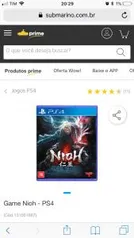 Nioh PS4-  R$ 31 (cartão SUB)