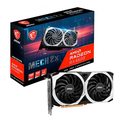 Placa de Video MSI Radeon RX 6600 Mech 2x OC, 8GB, GDDR6, 128-bit, RX6600-MECH2x