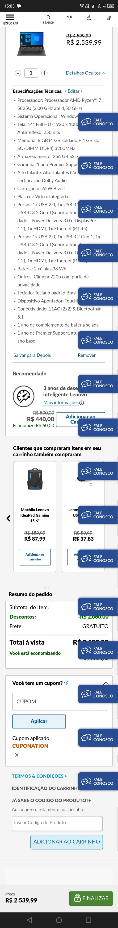 Imagem na descrição da promoção