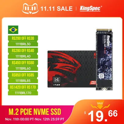 [11.11] KingSpec - SSD M2 2280 NVMe PCIe, 128 Gb 