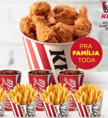 Mega Balde 14 variados + 4 batatas + 4 refri 500ml no KFC - R$65