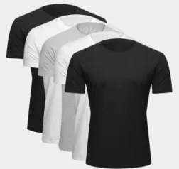 Kit Camiseta Básica c/ 5 Peças Masculinas