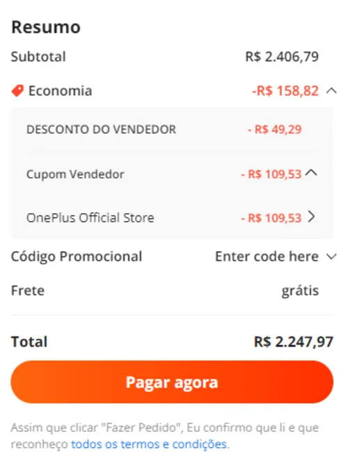 Imagem na descrição da promoção