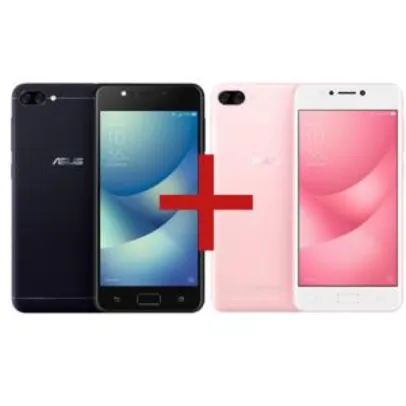 Zenfone Max (M1) 2GB/32GB Preto + Zenfone Max (M1) 2GB/32GB Rosa - R$1399