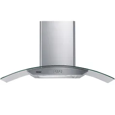 Coifa de Parede Consul 90 cm Inox 5 e 6 bocas com design em vidro e aviso lavar filtro - CAP90AR