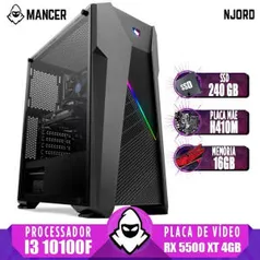 [Cartão Submarino] PC Gamer Mancer Intel I3, RX 5500, 16GB, SSD 240GB | R$ 3662