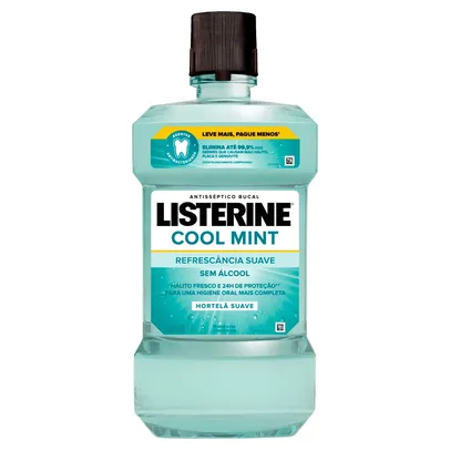 [Regional] Enxaguante Bucal Listerine Hortelã Suave Cool Mint Zero Álcool 1 Litro 