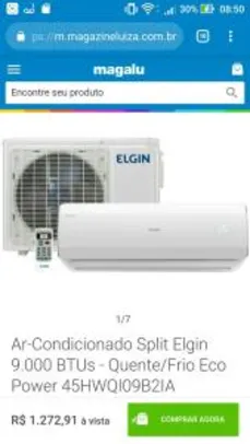 Ar-Condicionado Split Elgin 9.000 BTUs - Quente/Frio Eco Power 45HWQI09B2IA - R$1272