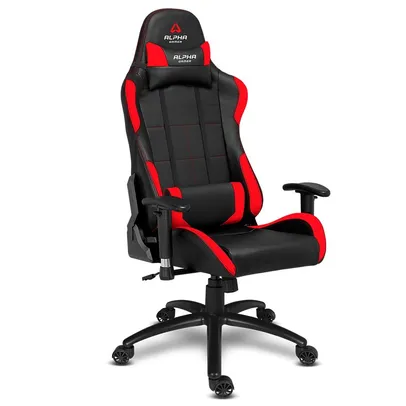 Cadeira Gamer Alpha Gamer Vega, Preto e Vermelho, Reclinável, com Almofadas, Cilindro de Gás Classe 4