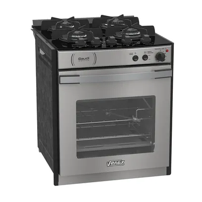 Foto do produto Fogao De Embutir 4 Bocas Venax Gaudi Platinum Vitreo Inox Gas Glp