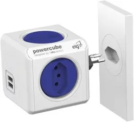 Multiplicador de Tomadas Powercube 4 Tomadas + 2 USB 2.4A R$ 109