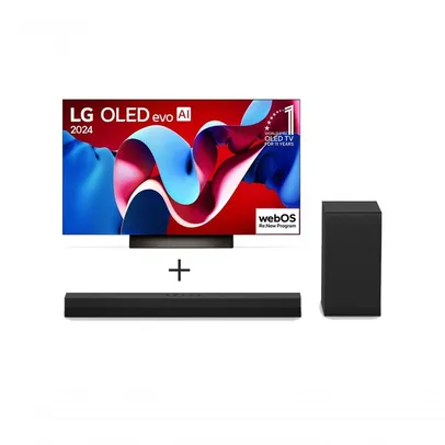 Combo Smart TV LG OLED evo AI C4 4K 65&quot; 2024 + Soundbar LG S40T