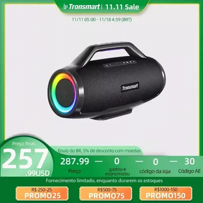 [ NO BRASIL ] Caixa de Som Tronsmart Bang Max de 130W, ( bate de frente com jbl boombox 3 )