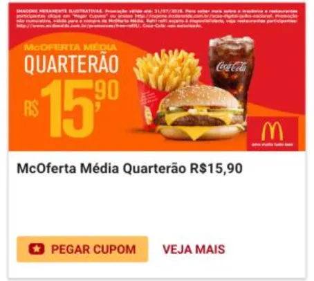 Oferta Média Quarterão - R$15,90