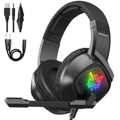 [AME $130] Headset fone de ouvido gamer Onikuma K19 com cancelamento de ruído - Preto