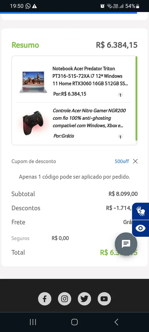 Imagem na descrição da promoção