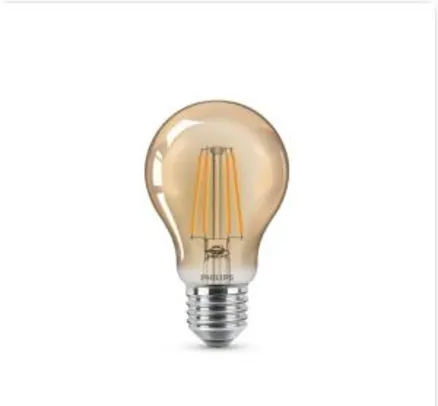 Lâmpada LED Filamento Bulbo 7,50W Dimerizável Luz Amarela E27 220V - Philips | R$19