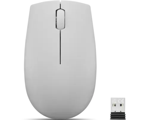 Mouse sem fio compacto Lenovo 300 (cinza) com bateria