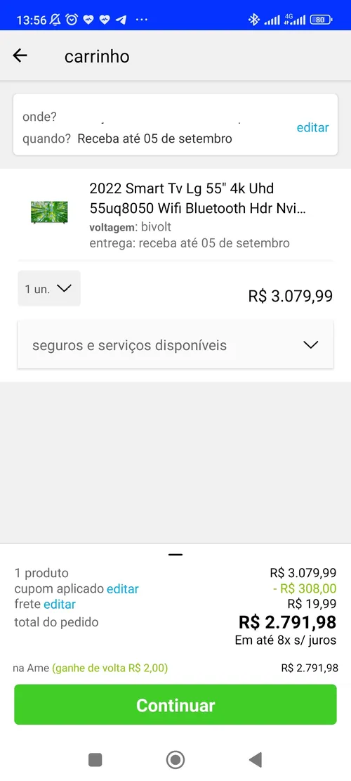 Imagem na descrição da promoção