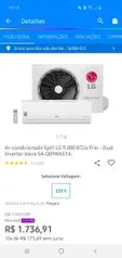 Ar condicionado dual inverter LG 9000 Btus | R$1.543 10x