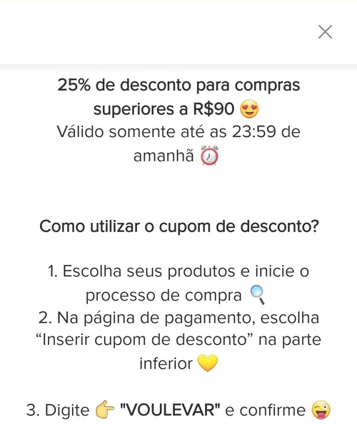 Imagem na descrição da promoção