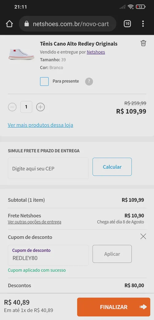 Imagem na descrição da promoção