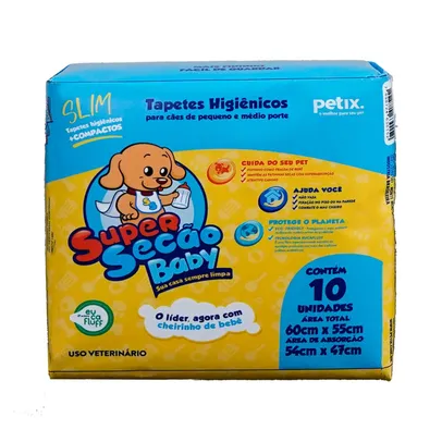 Tapete Higiênico Super Secão Baby Slim para Cães de Porte Pequeno e Médio