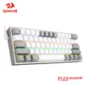 Teclado Redragon fizz k617 arco íris usb mini teclado mecânico do jogo azul interruptor 61 chaves cabo destacável prendido, portátil