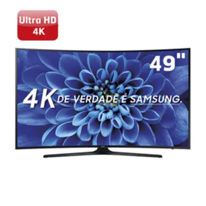 Smart TV LED 49" UHD 4K Curva Samsung 49KU6300 com HDR Premium, Conteúdo Smart 4K, Plataforma Tizen, Controle Smart, Espelhamento de Tela, HDMI e USB