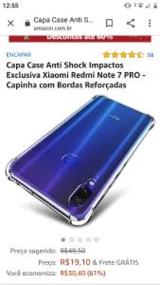 Capa Case Anti Shock Impactos Exclusiva Xiaomi Redmi Note 7 PRO | R$19